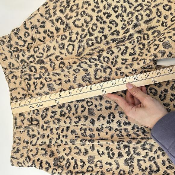 Free People Dogtown Cut Off Shorts 25 Raw Hem High Rise Cheetah Baggy 90s Boho - Picture 7 of 10